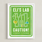 "Science Lab" - Personalized Art Print in Slime by Robert and Stella - Framed