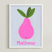 "My Fruity Family II" - Personalized Art Print in Candy by Marta Crea - Framed