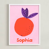 "My Fruity Family III" - Personalized Art Print in Citrus by Marta Crea - Framed