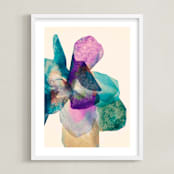 "Fleur de Papier" - Art Print in Purple by Karen Kardatzke - Framed