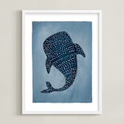 "Deep Down" - Art Print in Ocean Blue by Vera Lim - Framed