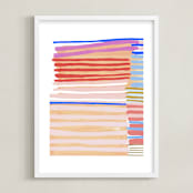 "Peach Party One" - Art Print in Poppy by Katie Craig - Framed