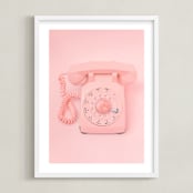 "0 is for operator." - Art Print in Strawberry Shortcake Pink by Alicia Abla - Framed