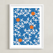 "Fun & Games III" - Art Print in Blue by Ampersand Design Studio - Framed