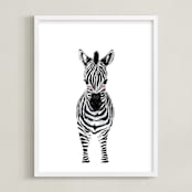"baby animal.zebra" - Art Print in black by Cass Loh - Framed