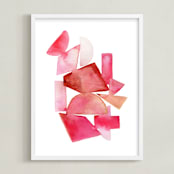 "summer tanagers" - Art Print in watermelon by Kiana Lee - Framed