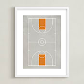 "Full Court" - Art Print in Smoke Orange by Jennifer Morehead - Framed