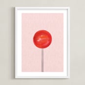 "Lolli Pop" - Art Print in bubblegum by Maja Cunningham - Framed