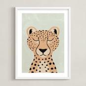 "Cheetah" - Art Print in Dry Grass by 2birdstone - Framed