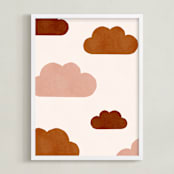 "Paper Clouds" - Art Print in Cinnamon by Iveta Angelova - Framed
