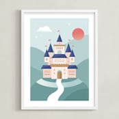 "Fairy Tale" - Art Print in Aqua by Kristen Smith - Framed