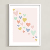 "wave of love" - Art Print in Charming Pink by Kasia Labocki - Framed