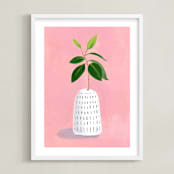"Stem" - Art Print in Cotton Candy by sue prue - Framed