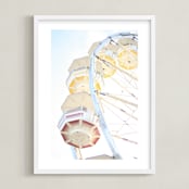 "Puyallup Merry Go Round" - Art Print in Colorful Sky by Sharon Rowan - Framed