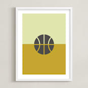 "3 Season Sport | Basketball" - Art Print in Mustard by pacifica project - Framed