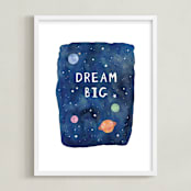 "Galactic Inspiration II" - Art Print in Navy by Creo Study - Framed