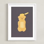 "Honey Bear" - Art Print in Kitchen Counter Black by Elliot Stokes - Framed