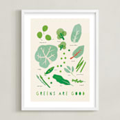 "Greens are Good" - Art Print in Creamed Spinach by Ani Somi - Framed