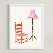 "A Doll's House 2" - Art Print in Pretty Pink by Sarah Knight Davis - Framed