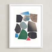 "Paper salad 1" - Art Print in Wasabi by Elliot Stokes - Framed