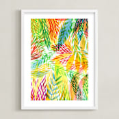 "Tropical" - Art Print in Sunny yellow by Alexandra Dzh - Framed