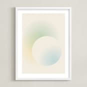 "Light of the Moon" - Art Print in Light Blue by Sarah Lund - Framed