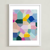 "Safe as houses" - Art Print in peach by raven erebus - Framed