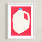 "Two Percent Milk" - Art Print in Cherry by Elliot Stokes - Framed