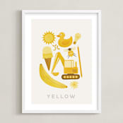 "Ten Yellow Things" - Art Print in Yellow by Ana Peake - Framed