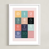 "1, 2 , 3, Oh I See! Count Along Numbers" - Art Print in Rainbow Sorbet by Karyna Amador Design - Framed