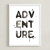 "Adventure" - Art Print in Black by Kelsey McNatt - Framed