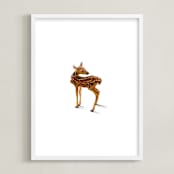 "A Deer Friend" - Art Print in White Tail by Andrew McClintock - Framed