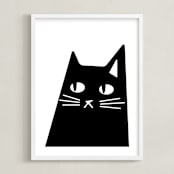 "Sour Puss" - Art Print in Midnight by Sequana Studio - Framed