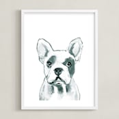 "Hey Mr. Dog" - Art Print in Nickel by Makewells - Framed