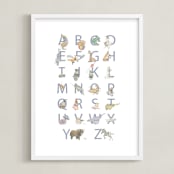 "The Animalphabet" - Art Print in Sand by Genevra Bell - Framed