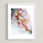 "Dreaming 2" - Art Print in Coral by Kathy Par - Framed