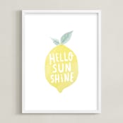 "sunshine lemon" - Art Print in Lemon by Karidy Walker - Framed