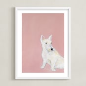 "Who's There?" - Art Print in White by Mary Ketch - Framed