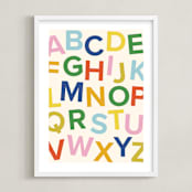 "happy alphabet" - Art Print in Rainbow by Ellen Schlegelmilch - Framed