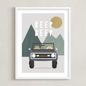 "Beep Beep" - Art Print in Forest by Christie Garcia - Framed