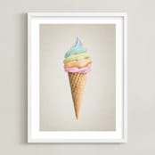 "Rainbow Ice Cream" - Art Print in Sherbet by Paola Benenati - Framed