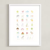 "Lovely alphabet" - Art Print in Daisy by Sabrin Deirani - Framed