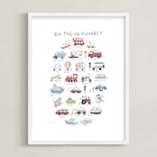 "Transportation Alphabet" - Art Print in Pearl by Teju Reval - Framed