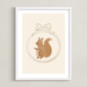"Woodland Animal Frame - Squirrel" - Art Print in Cream by Creo Study - Framed