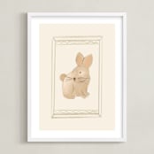 "Woodland Animal Frame - Bunny" - Art Print in Cream by Creo Study - Framed