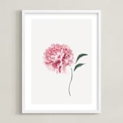 "Leaning In" - Art Print in Pretty Pink by Julie Cha - Framed