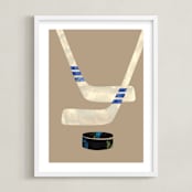 "Let's Play! 2" - Art Print in Tan by Alethea and Ruth - Framed