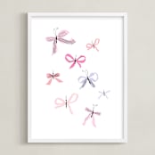 "Butterfly Bows" - Art Print in Lavender by Baumbirdy - Framed