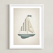 "Sailboat" - Art Print in Sky by Paola Benenati - Framed