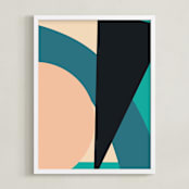 "Shape and Line" - Art Print in Modern Blush by Christina Flowers - Framed